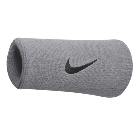 Nike Swoosh Doublewide Wristbands 2-Pack Matte Silver/Black