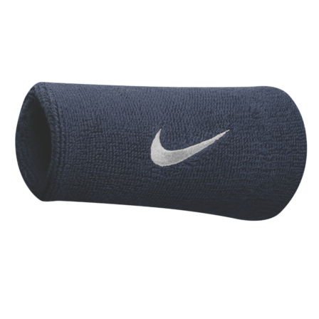 Nike Swoosh Doublewide Wristbands 2-Pack Obsidian/White