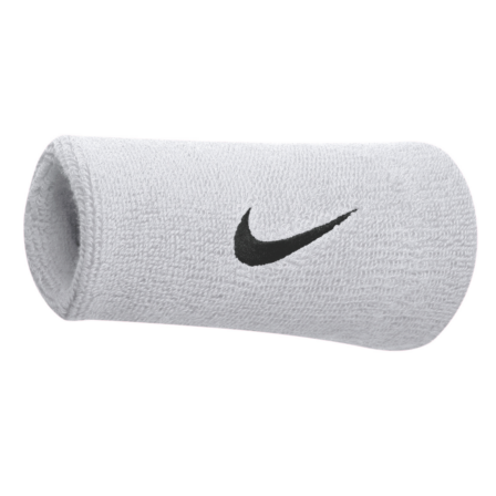 Nike Swoosh Doublewide Wristbands 2-Pack White/Black