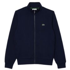 Lacoste Zip-Up High Neck Fleece Sweatshirt Navy