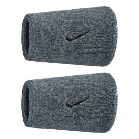Nike Swoosh Classic Doublewide Wristbands 2-Pack Grey/Black