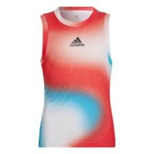 Adidas Girls Match Tank Top White/Vivid Red